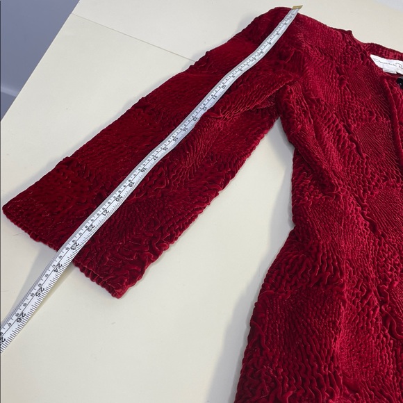 Oscar de la Renta - Red Cocktail Jacket Sz M - Picture 10 of 11